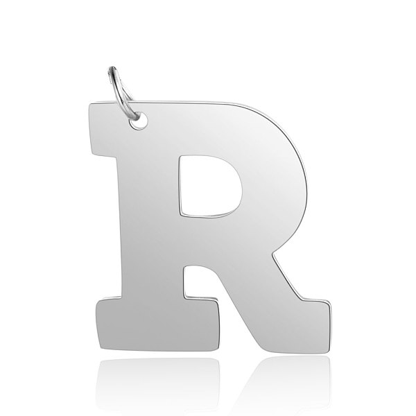 PandaHall 201 Stainless Steel Pendants, Letter, Stainless Steel Color, Letter.R, 30x27.5x1.5mm, Hole: 4.5mm 201 Stainless Steel Letter R
PandaHall 201 Stainless Steel Pendants, Letter, Stainless Steel Color, Letter.R, 30x27.5x1.5mm, Hole: 4.5mm 201 Stainless Steel Letter R