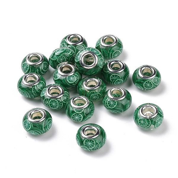 PandaHall Transparent Resin European Rondelle Beads, Large Hole Beads, with Lemon Polymer Clay and Platinum Tone Alloy Double Cores, Dark...
PandaHall Transparent Resin European Rondelle Beads, Large Hole Beads, with Lemon Polymer Clay and Platinum Tone Alloy Double Cores, Dark...