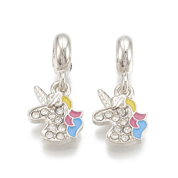 PandaHall Alloy European Dangle Charms, with Rhinestone and Enamel, Large Hole Pendants, Unicorn, Platinum, Crystal, 24.5mm, Hole: 4.5mm..., Clear
PandaHall Alloy European Dangle Charms, with Rhinestone and Enamel, Large Hole Pendants, Unicorn, Platinum, Crystal, 24.5mm, Hole: 4.5mm..., Clear