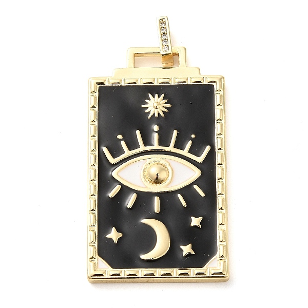PandaHall Real 18K Gold Plated Brass Rhinestone Pendants, with Enamel, Rectangle with Eye & Moon Charm, Black, 46x26x3mm, Hole: 5x3mm Brass..., Clear
PandaHall Real 18K Gold Plated Brass Rhinestone Pendants, with Enamel, Rectangle with Eye & Moon Charm, Black, 46x26x3mm, Hole: 5x3mm Brass..., Clear