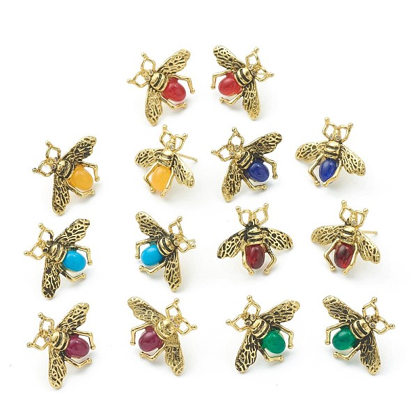 PandaHall Brass Micro Pave Clear Cubic Zirconia Stud Earrings, with Glass, Bees, Antique Golden, Mixed Color, 21x26mm, Pin: 0.8mm Glass Bees..., Multicolor
PandaHall Brass Micro Pave Clear Cubic Zirconia Stud Earrings, with Glass, Bees, Antique Golden, Mixed Color, 21x26mm, Pin: 0.8mm Glass Bees..., Multicolor