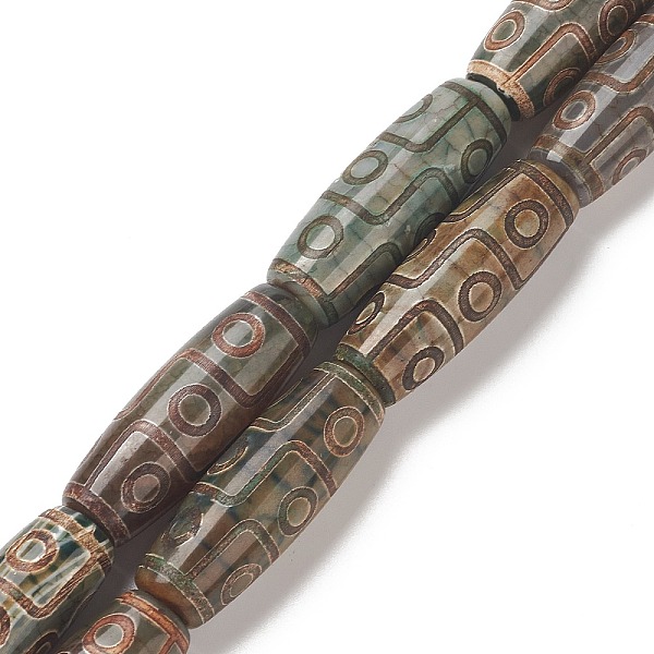 PandaHall Tibetan Style 9-Eye dZi Beads Strands, Natural Agate Rice Beads, Dark Olive Green, 40~41x14~15mm, Hole: 1mm, about 8pcs/strand...
PandaHall Tibetan Style 9-Eye dZi Beads Strands, Natural Agate Rice Beads, Dark Olive Green, 40~41x14~15mm, Hole: 1mm, about 8pcs/strand...