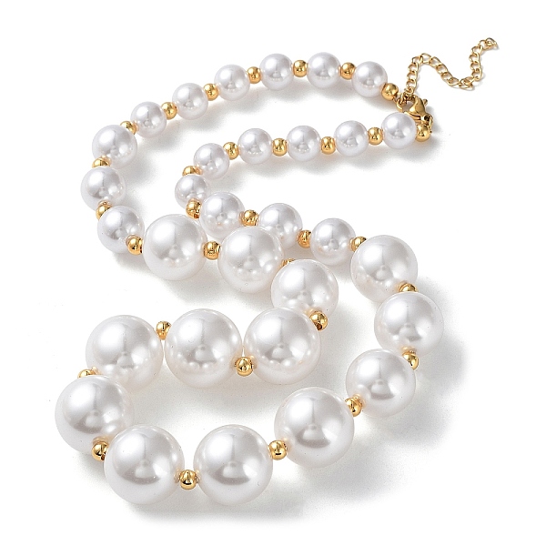PandaHall Plastic Pearl Graduated Beaded Necklace, with Vacuum Plating 304 Stainless Steel Clasps, Golden, 17.52 inch(44.5cm) Plastic Round..., White
PandaHall Plastic Pearl Graduated Beaded Necklace, with Vacuum Plating 304 Stainless Steel Clasps, Golden, 17.52 inch(44.5cm) Plastic Round..., White
