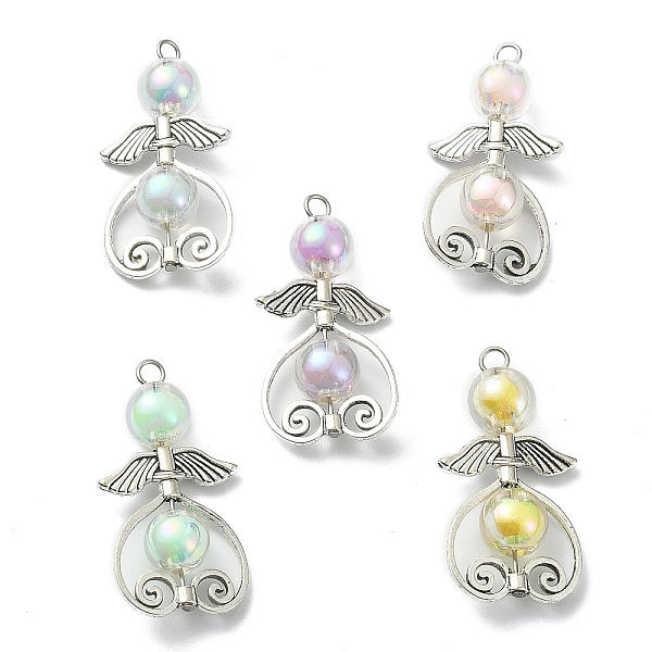 PandaHall Transparent Acrylic Pendants, with Antique Silver Plated Alloy Findings, Angel, Mixed Color, 38~38.5x19~19.5x9~10mm, Hole..., Multicolor
PandaHall Transparent Acrylic Pendants, with Antique Silver Plated Alloy Findings, Angel, Mixed Color, 38~38.5x19~19.5x9~10mm, Hole..., Multicolor