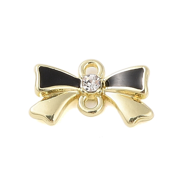 PandaHall Rack Plating Alloy Black Enamel Bowknot Connector Charms, with Crystal Rhinestone, Golden, 11.5x19x4mm, Hole: 2mm Alloy...
PandaHall Rack Plating Alloy Black Enamel Bowknot Connector Charms, with Crystal Rhinestone, Golden, 11.5x19x4mm, Hole: 2mm Alloy...