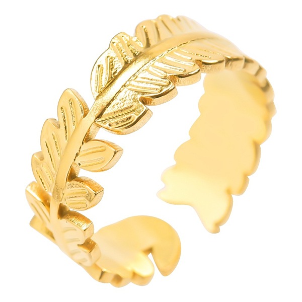 PandaHall Vintage Feather Stainless Steel Couple Rings, Open Cuff Rings for Women Men, Golden Other
PandaHall Vintage Feather Stainless Steel Couple Rings, Open Cuff Rings for Women Men, Golden Other