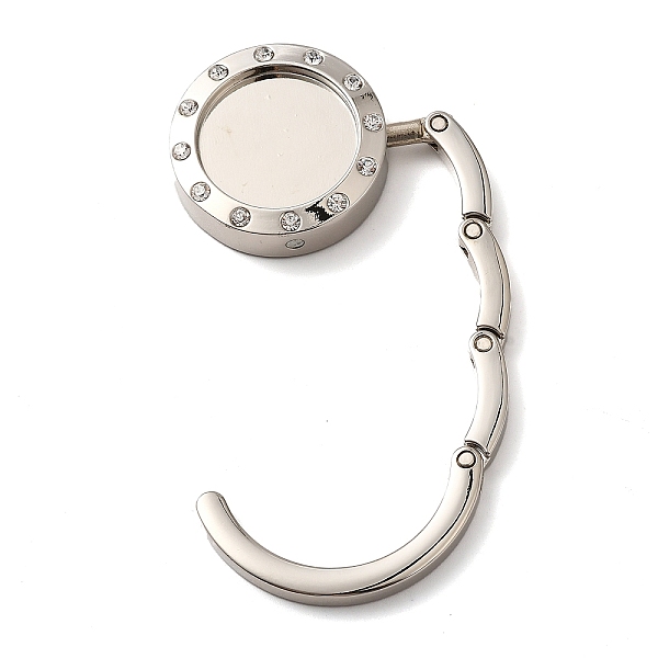 PandaHall Grade A Rhinestone & Zinc Alloy Bag Hangers, Foldable Purse Hooks, with Brass Nails, Round, Platinum, 4.4x0.95cm, Tray: 2.5cm..., Clear
PandaHall Grade A Rhinestone & Zinc Alloy Bag Hangers, Foldable Purse Hooks, with Brass Nails, Round, Platinum, 4.4x0.95cm, Tray: 2.5cm..., Clear