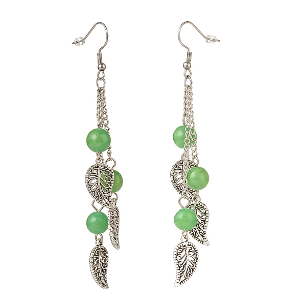 PandaHall Natural Malaysia Jade Bead Dangle Earrings, Leaf Alloy Chandelier Earrings, 94~96mm, Pin: 0.6mm Malaysia Jade
PandaHall Natural Malaysia Jade Bead Dangle Earrings, Leaf Alloy Chandelier Earrings, 94~96mm, Pin: 0.6mm Malaysia Jade