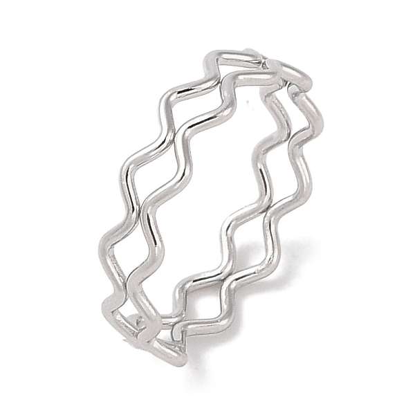 PandaHall 304 Stainless Steel Wave Finger Rings for Women, Stainless Steel Color, 4.5mm, Inner Diameter: 17mm 304 Stainless Steel
PandaHall 304 Stainless Steel Wave Finger Rings for Women, Stainless Steel Color, 4.5mm, Inner Diameter: 17mm 304 Stainless Steel