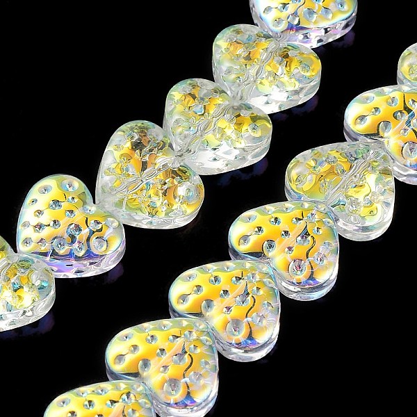 PandaHall Electroplate Transparent Glass Beads Strands, AB Color Plated, Heart, Yellow, 13x15mm, Hole: 1.2mm, about 50pcs/strand, 25.59''...
PandaHall Electroplate Transparent Glass Beads Strands, AB Color Plated, Heart, Yellow, 13x15mm, Hole: 1.2mm, about 50pcs/strand, 25.59''...