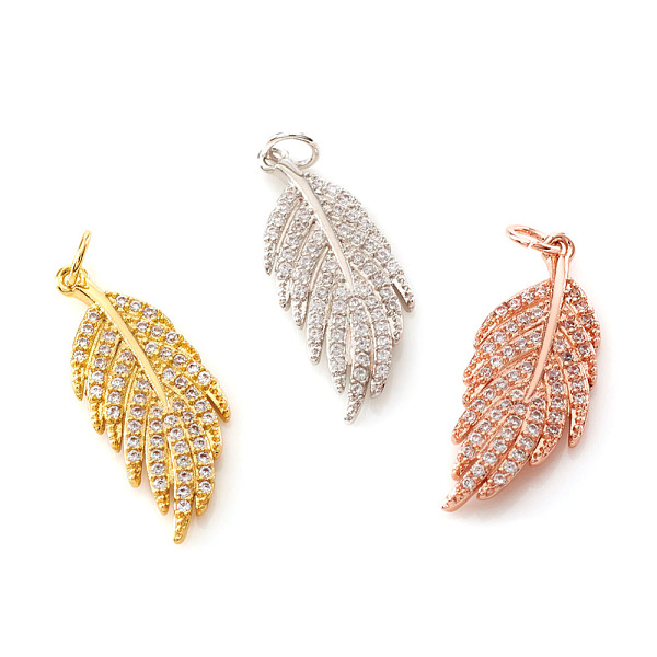 PandaHall Brass Micro Pave Cubic Zirconia Pendants, with Jump Rings, Feather, Clear, Mixed Color, 22x8.5x2mm, Jump Ring: 4x0.5mm, Hole...
PandaHall Brass Micro Pave Cubic Zirconia Pendants, with Jump Rings, Feather, Clear, Mixed Color, 22x8.5x2mm, Jump Ring: 4x0.5mm, Hole...