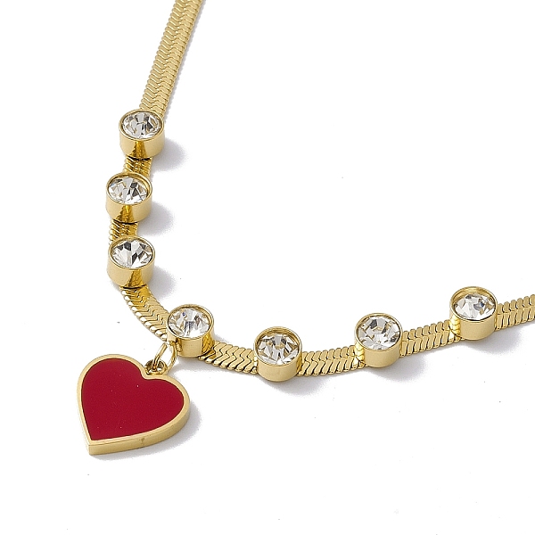 PandaHall Red Acrylic Heart & Crystal Rhinestone Pendant Necklace with Herringbone Chains, Ion Plating(IP) 304 Stainless Steel Jewelry for...
PandaHall Red Acrylic Heart & Crystal Rhinestone Pendant Necklace with Herringbone Chains, Ion Plating(IP) 304 Stainless Steel Jewelry for...