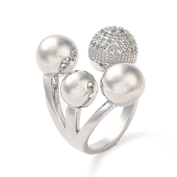 PandaHall Brass Micro Pave Cubic Zirconia Cuff Rings, Round, Platinum, US Size 7 1/4(17.5mm) Brass+Cubic Zirconia Round Clear
PandaHall Brass Micro Pave Cubic Zirconia Cuff Rings, Round, Platinum, US Size 7 1/4(17.5mm) Brass+Cubic Zirconia Round Clear