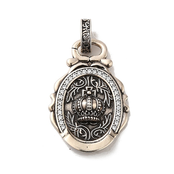 PandaHall Rack Plating Brass Micro Pave Cubic Zirconia with Sea shell Pendants, Cadmium Free & Lead Free, Oval with Crown, Antique Silver...
PandaHall Rack Plating Brass Micro Pave Cubic Zirconia with Sea shell Pendants, Cadmium Free & Lead Free, Oval with Crown, Antique Silver...
