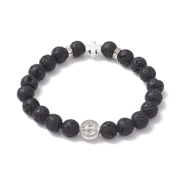 PandaHall Natural Lava Rock Stretch Bracelets, Cross & Saint Benedict Alloy Bracelets, Antique Silver, Inner Diameter: 2-1/4 inch(5.8cm)...
PandaHall Natural Lava Rock Stretch Bracelets, Cross & Saint Benedict Alloy Bracelets, Antique Silver, Inner Diameter: 2-1/4 inch(5.8cm)...