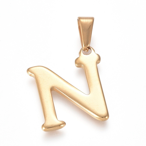 PandaHall 304 Stainless Steel Pendants, Golden, Initial Letter.N, 20x18x1.8mm, Hole: 3x7mm 304 Stainless Steel Letter
PandaHall 304 Stainless Steel Pendants, Golden, Initial Letter.N, 20x18x1.8mm, Hole: 3x7mm 304 Stainless Steel Letter
