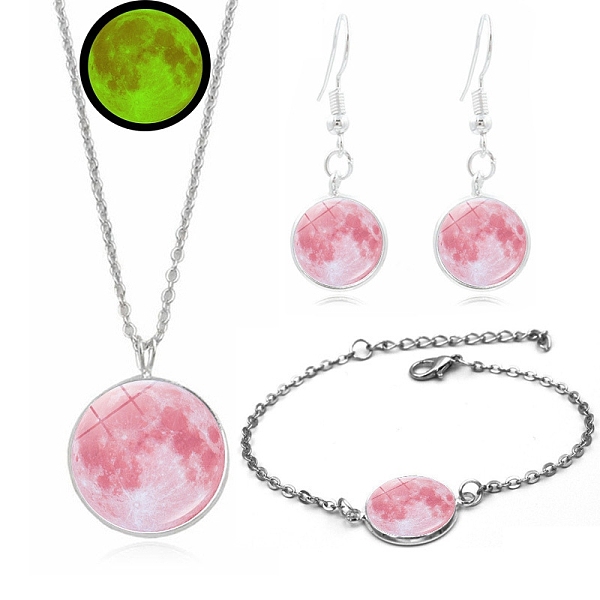 PandaHall Alloy & Glass Moon Effect Luminous Jewerly Sets, Including Bracelets, Earring and Necklaces, Pink Alloy Moon Pink
PandaHall Alloy & Glass Moon Effect Luminous Jewerly Sets, Including Bracelets, Earring and Necklaces, Pink Alloy Moon Pink