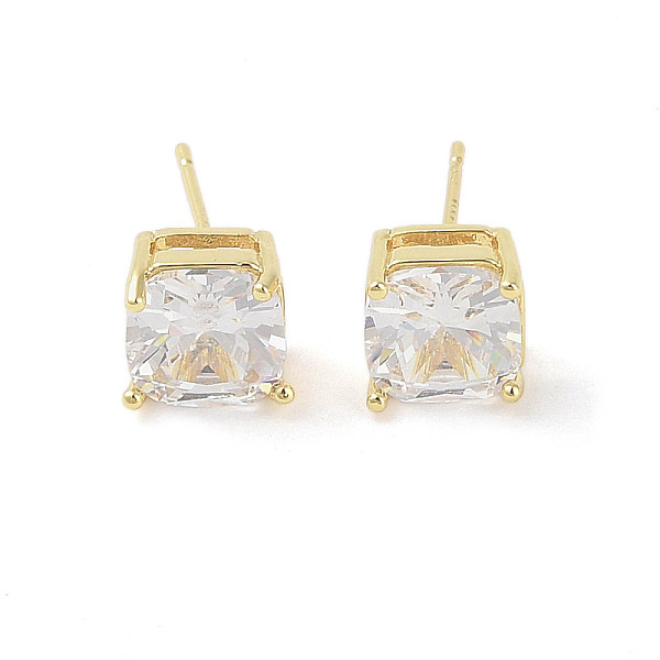PandaHall Square Brass Stud Earrings with Clear Glass for Women, Real 18K Gold Plated, 8x8.5mm Brass Square Clear
PandaHall Square Brass Stud Earrings with Clear Glass for Women, Real 18K Gold Plated, 8x8.5mm Brass Square Clear