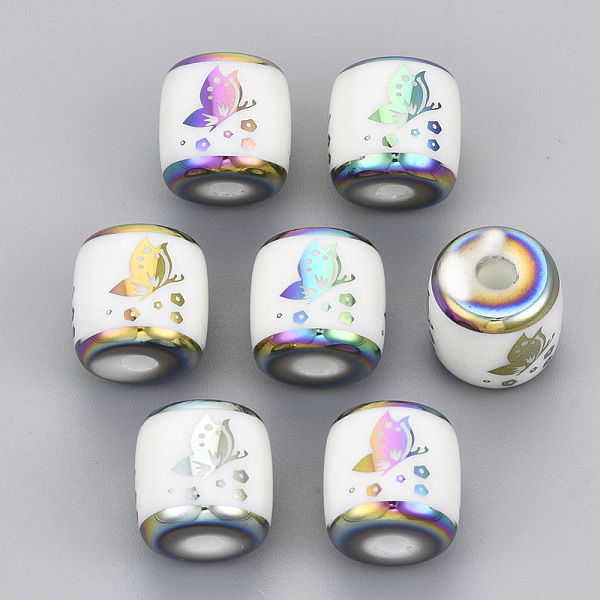 PandaHall Electroplate Glass Beads, Column with Butterfly Pattern, Multi-color Plated, 11.5x11.5mm, Hole: 2.5mm Glass Column
PandaHall Electroplate Glass Beads, Column with Butterfly Pattern, Multi-color Plated, 11.5x11.5mm, Hole: 2.5mm Glass Column