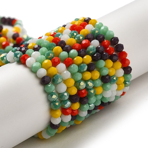 PandaHall Glass Beads Strands, Faceted, Rondelle, Mixed Color, 4x3mm, Hole: 0.4mm, about 123~127pcs/strand, 15.75~16.5 inch(40~42cm) Glass..., Multicolor
PandaHall Glass Beads Strands, Faceted, Rondelle, Mixed Color, 4x3mm, Hole: 0.4mm, about 123~127pcs/strand, 15.75~16.5 inch(40~42cm) Glass..., Multicolor