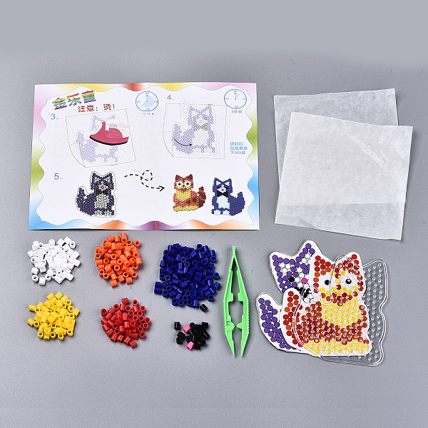 PandaHall DIY 400Pcs Tube Fuse Beads Kits, with 1Pc Cat ABC Plastic Pegboards, 2Pcs Ironing Paper, 1Pc Plastic Beading Tweezers, Cat Pattern..., Multicolor
PandaHall DIY 400Pcs Tube Fuse Beads Kits, with 1Pc Cat ABC Plastic Pegboards, 2Pcs Ironing Paper, 1Pc Plastic Beading Tweezers, Cat Pattern..., Multicolor