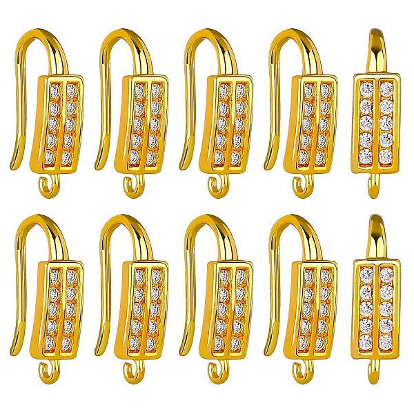 PandaHall 10 Pairs Brass Micro Pave Clear Cubic Zirconia Earring Hooks, Ear Wire, with Horizontal Loops, Rectangle, Real 18K Gold Plated...
PandaHall 10 Pairs Brass Micro Pave Clear Cubic Zirconia Earring Hooks, Ear Wire, with Horizontal Loops, Rectangle, Real 18K Gold Plated...
