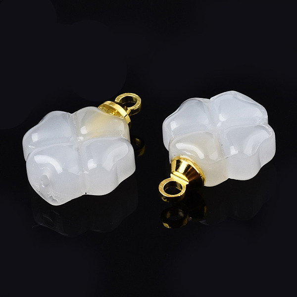 PandaHall Glass Charms, with Golden Brass Loops, Clover, Creamy White, 14.5x10.5x4.5mm, Hole: 1.6mm & 1mm Glass Clover
PandaHall Glass Charms, with Golden Brass Loops, Clover, Creamy White, 14.5x10.5x4.5mm, Hole: 1.6mm & 1mm Glass Clover