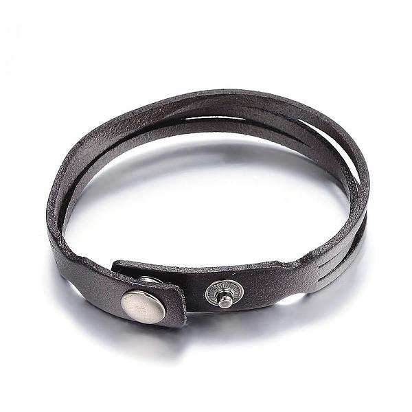 PandaHall Leather Cord Snap Bracelets, with Alloy Clasps, Black, 8-1/4 inch(213mm)x12mm Leather Black
PandaHall Leather Cord Snap Bracelets, with Alloy Clasps, Black, 8-1/4 inch(213mm)x12mm Leather Black
