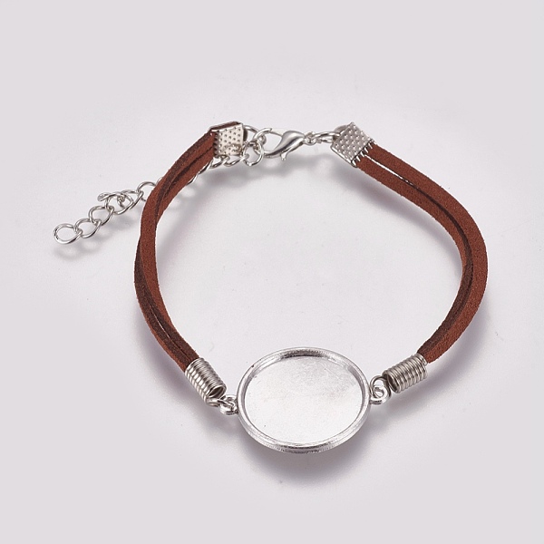 PandaHall Suede Bracelet Making, with Alloy Tray Settings and Iron Chains, Flat Round, Platinum, Saddle Brown, 8-1/8 inch~8-1/4 inch...
PandaHall Suede Bracelet Making, with Alloy Tray Settings and Iron Chains, Flat Round, Platinum, Saddle Brown, 8-1/8 inch~8-1/4 inch...