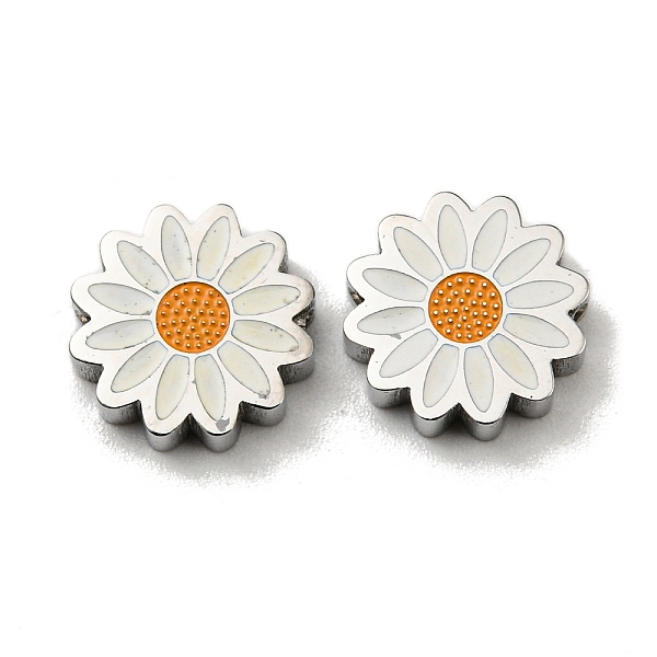 PandaHall 304 Stainless Steel Beads, with Enamel, Daisy, Stainless Steel Color, 9.5x2.5mm, Hole: 1.4mm Stainless Steel+Enamel Flower White
PandaHall 304 Stainless Steel Beads, with Enamel, Daisy, Stainless Steel Color, 9.5x2.5mm, Hole: 1.4mm Stainless Steel+Enamel Flower White
