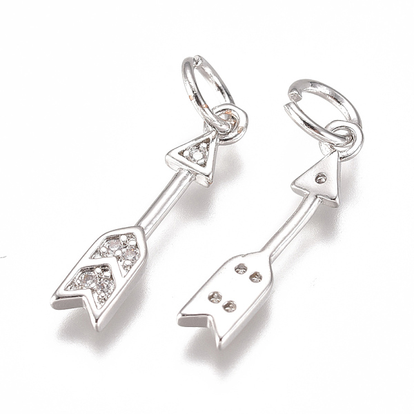 PandaHall Brass Micro Pave Cubic Zirconia Pendants, with Jump Ring, Long-Lasting Plated, Arrow, Clear, Real Platinum Plated, 17x3x1mm, Hole...
PandaHall Brass Micro Pave Cubic Zirconia Pendants, with Jump Ring, Long-Lasting Plated, Arrow, Clear, Real Platinum Plated, 17x3x1mm, Hole...