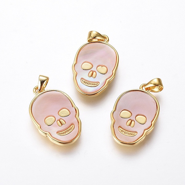 PandaHall Shell Pendants, with Brass Findings, Skull, Golden, 19.5x12.5x2.5mm, Hole: 2.5x2.5mm Pink Shell Skull
PandaHall Shell Pendants, with Brass Findings, Skull, Golden, 19.5x12.5x2.5mm, Hole: 2.5x2.5mm Pink Shell Skull