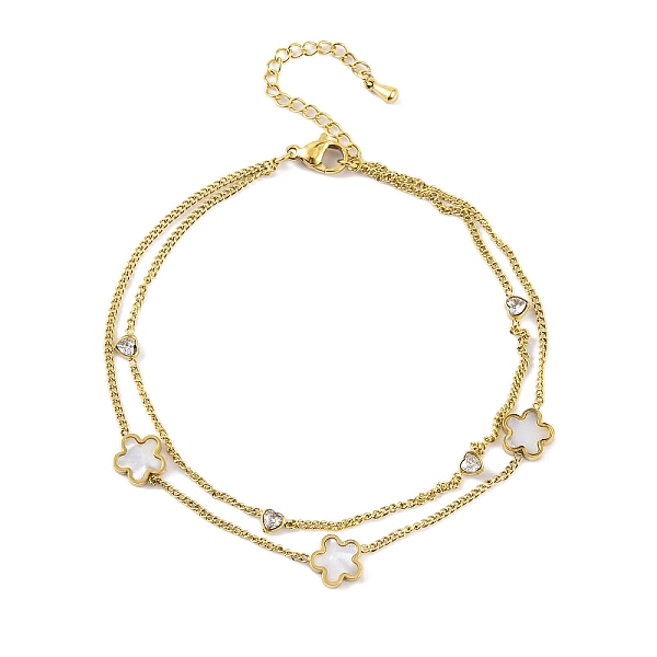 PandaHall Ion Plating(IP) 304 Stainless Steel Chains Anklet, with Synthetic Shell Charms, Golden, Flower, 8-1/4 inch(21cm) Shell Flower
PandaHall Ion Plating(IP) 304 Stainless Steel Chains Anklet, with Synthetic Shell Charms, Golden, Flower, 8-1/4 inch(21cm) Shell Flower