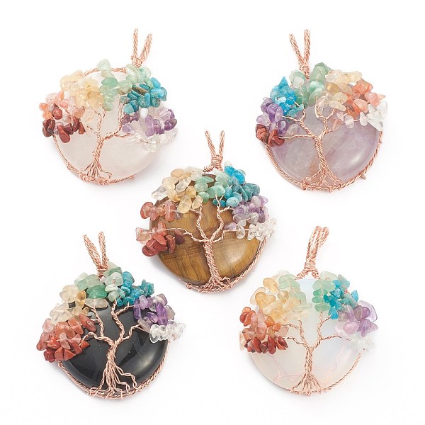 PandaHall Natural & Synthetic Gemstone Pendants with Rose Gold Brass Findings with Mixed Stone Chips, Half Round/Dome, 59~61x48~51x14~16mm...
PandaHall Natural & Synthetic Gemstone Pendants with Rose Gold Brass Findings with Mixed Stone Chips, Half Round/Dome, 59~61x48~51x14~16mm...