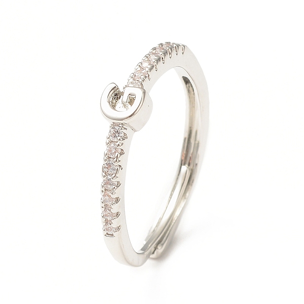 PandaHall Clear Cubic Zirconia Initial Letter Adjustable Ring, Platinum Brass Jewelry for Women, Letter.G, Inner Diameter: 18mm Brass+Cubic...
PandaHall Clear Cubic Zirconia Initial Letter Adjustable Ring, Platinum Brass Jewelry for Women, Letter.G, Inner Diameter: 18mm Brass+Cubic...