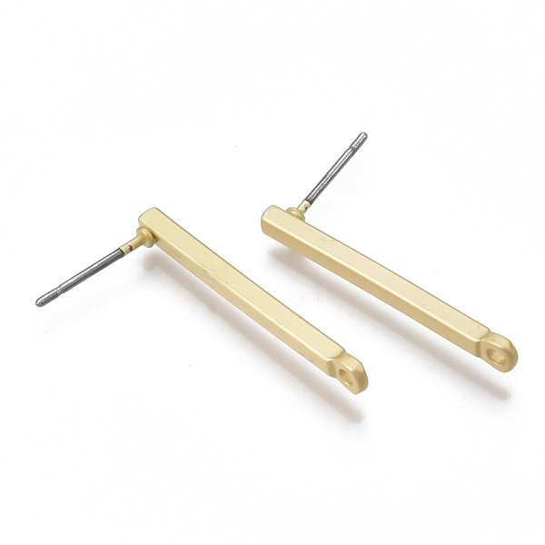 PandaHall Smooth Surface Alloy Stud Earring Findings, with Loop and Steel Pin, Strip, Matte Gold Color, 25x3mm, Hole: 1.4mm, Pin: 0.7mm...
PandaHall Smooth Surface Alloy Stud Earring Findings, with Loop and Steel Pin, Strip, Matte Gold Color, 25x3mm, Hole: 1.4mm, Pin: 0.7mm...
