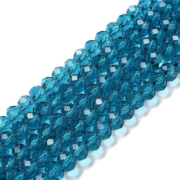 PandaHall Glass Beads Strands, Faceted, Rondelle, Dark Cyan, 8x6mm, Hole: 1mm, about 63~65pcs/strand, 39~40cm Glass Rondelle
PandaHall Glass Beads Strands, Faceted, Rondelle, Dark Cyan, 8x6mm, Hole: 1mm, about 63~65pcs/strand, 39~40cm Glass Rondelle