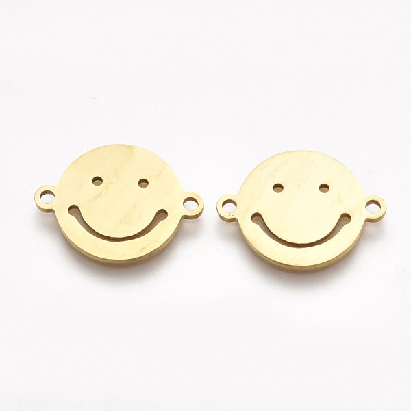 PandaHall 201 Stainless Steel Links connectors, Laser Cut Links, Flat Round with Smiling Face, Golden, 12.5x16.5x1mm, Hole: 1.5mm 201...
PandaHall 201 Stainless Steel Links connectors, Laser Cut Links, Flat Round with Smiling Face, Golden, 12.5x16.5x1mm, Hole: 1.5mm 201...