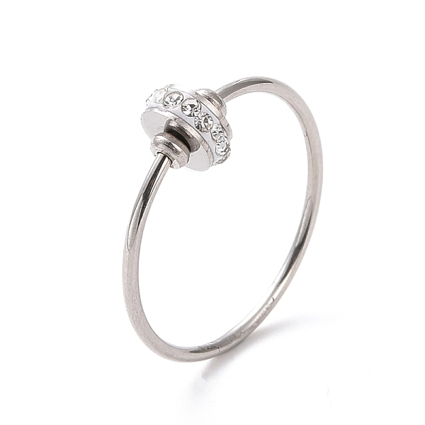 PandaHall Crystal Rhinestone Flat Round Finger Ring, 304 Stainless Steel Jewelry for Women, Stainless Steel Color, US Size 6 1/2~9..., Clear
PandaHall Crystal Rhinestone Flat Round Finger Ring, 304 Stainless Steel Jewelry for Women, Stainless Steel Color, US Size 6 1/2~9..., Clear