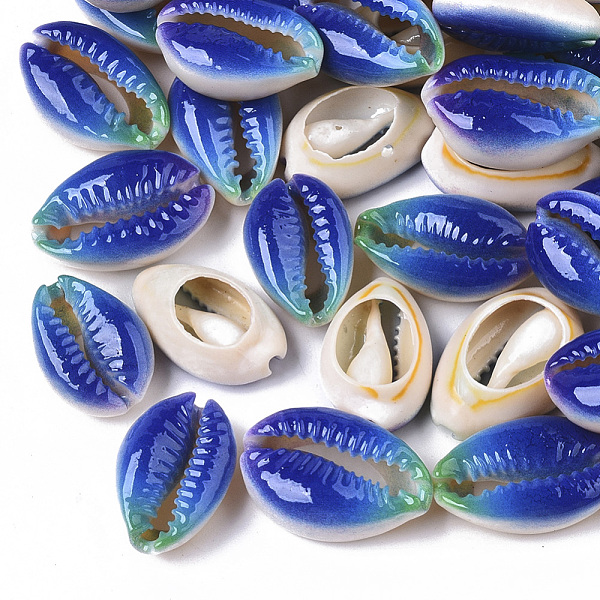 PandaHall Printed Natural Cowrie Shell Beads, No Hole/Undrilled, Rainbow Style, Blue, 18~21x12~15x7mm Cowrie Shell Shell Shape Blue
PandaHall Printed Natural Cowrie Shell Beads, No Hole/Undrilled, Rainbow Style, Blue, 18~21x12~15x7mm Cowrie Shell Shell Shape Blue