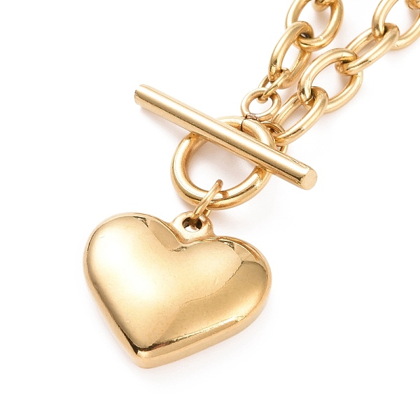 PandaHall 304 Stainless Steel Heart Clasp Pendant Necklace for Women, Golden, 18.90 inch(48cm) 304 Stainless Steel
PandaHall 304 Stainless Steel Heart Clasp Pendant Necklace for Women, Golden, 18.90 inch(48cm) 304 Stainless Steel