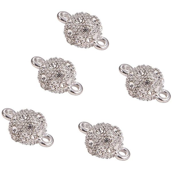 PandaHall Alloy Rhinestone Magnetic Clasps with Loops, Round, Platinum, 17x10mm, Hole: 2mm Alloy+Rhinestone Round Clear
PandaHall Alloy Rhinestone Magnetic Clasps with Loops, Round, Platinum, 17x10mm, Hole: 2mm Alloy+Rhinestone Round Clear