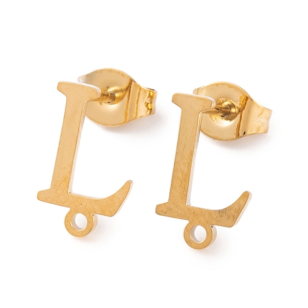PandaHall Ion Plating(IP) 304 Stainless Steel Stud Earrings, for Women, Letter L, 11.5x7.5mm, Hole: 1mm, Pin: 0.7mm 304 Stainless Steel...
PandaHall Ion Plating(IP) 304 Stainless Steel Stud Earrings, for Women, Letter L, 11.5x7.5mm, Hole: 1mm, Pin: 0.7mm 304 Stainless Steel...