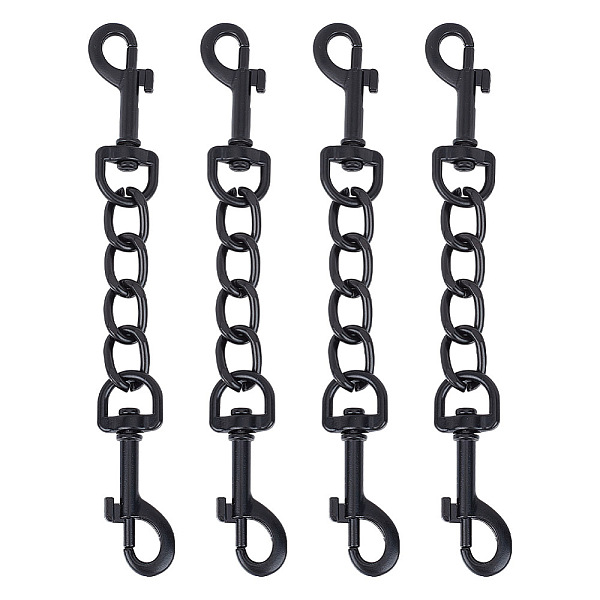 PandaHall GOMAKERER 4Pcs Alloy Double Swivel Clasps, with Iron Chain, Pet Supplies, Black, 152mm Alloy
PandaHall GOMAKERER 4Pcs Alloy Double Swivel Clasps, with Iron Chain, Pet Supplies, Black, 152mm Alloy