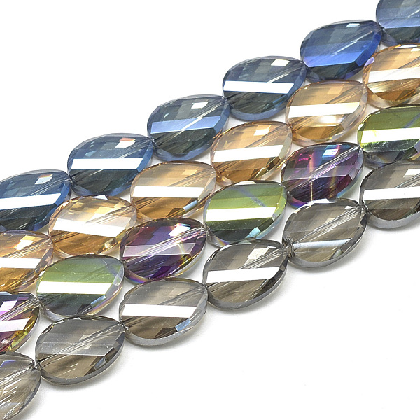 PandaHall Electroplate Glass Beads Strands, Rainbow Plated, Faceted, Twist, Mixed Color, 18x13x6~7mm, Hole: 1.5mm, about 40pcs/28.5 inch..., Multicolor
PandaHall Electroplate Glass Beads Strands, Rainbow Plated, Faceted, Twist, Mixed Color, 18x13x6~7mm, Hole: 1.5mm, about 40pcs/28.5 inch..., Multicolor