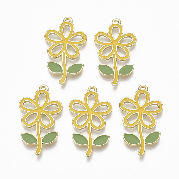 PandaHall Alloy Enamel Pendants, Cadmium Free & Nickel Free & Lead Free, Flower, Light Gold, Green, Gold, 30.5x17x1.5mm, Hole: 1.2mm...
PandaHall Alloy Enamel Pendants, Cadmium Free & Nickel Free & Lead Free, Flower, Light Gold, Green, Gold, 30.5x17x1.5mm, Hole: 1.2mm...