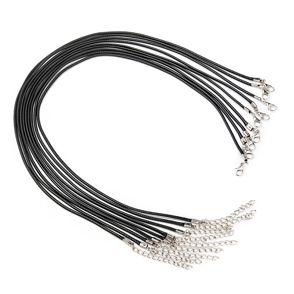 PandaHall Waxed Cord Necklace Making with Iron Findings, Black, 17 inch, 2mm thick Waxed Cotton Cord Black
PandaHall Waxed Cord Necklace Making with Iron Findings, Black, 17 inch, 2mm thick Waxed Cotton Cord Black