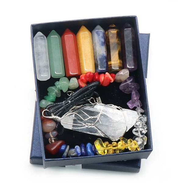 PandaHall Single-Pointed Tower & Bracelet & Pendulum Pendant Set, Natural Gemstone Home Divination Supplies, Healing Stone Wands, for Reiki...
PandaHall Single-Pointed Tower & Bracelet & Pendulum Pendant Set, Natural Gemstone Home Divination Supplies, Healing Stone Wands, for Reiki...
