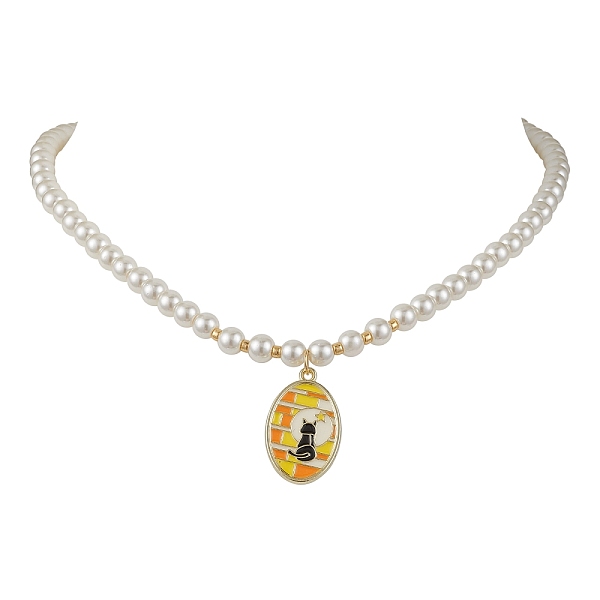PandaHall White Glass Pearl Beaded Necklaces, Alloy Enamel Pendant Necklaces for Women, Flower, Golden, Cat Shape, 15.63 inch(39.7cm) Glass...
PandaHall White Glass Pearl Beaded Necklaces, Alloy Enamel Pendant Necklaces for Women, Flower, Golden, Cat Shape, 15.63 inch(39.7cm) Glass...
