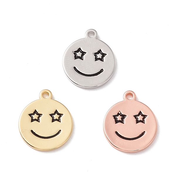 PandaHall Rack Plating Eco-friendly Brass Pendants, Cadmium Free & Lead Free, Flat Round with Smiling Face, Mixed Color, 16.5x14x1.5mm, Hole...
PandaHall Rack Plating Eco-friendly Brass Pendants, Cadmium Free & Lead Free, Flat Round with Smiling Face, Mixed Color, 16.5x14x1.5mm, Hole...